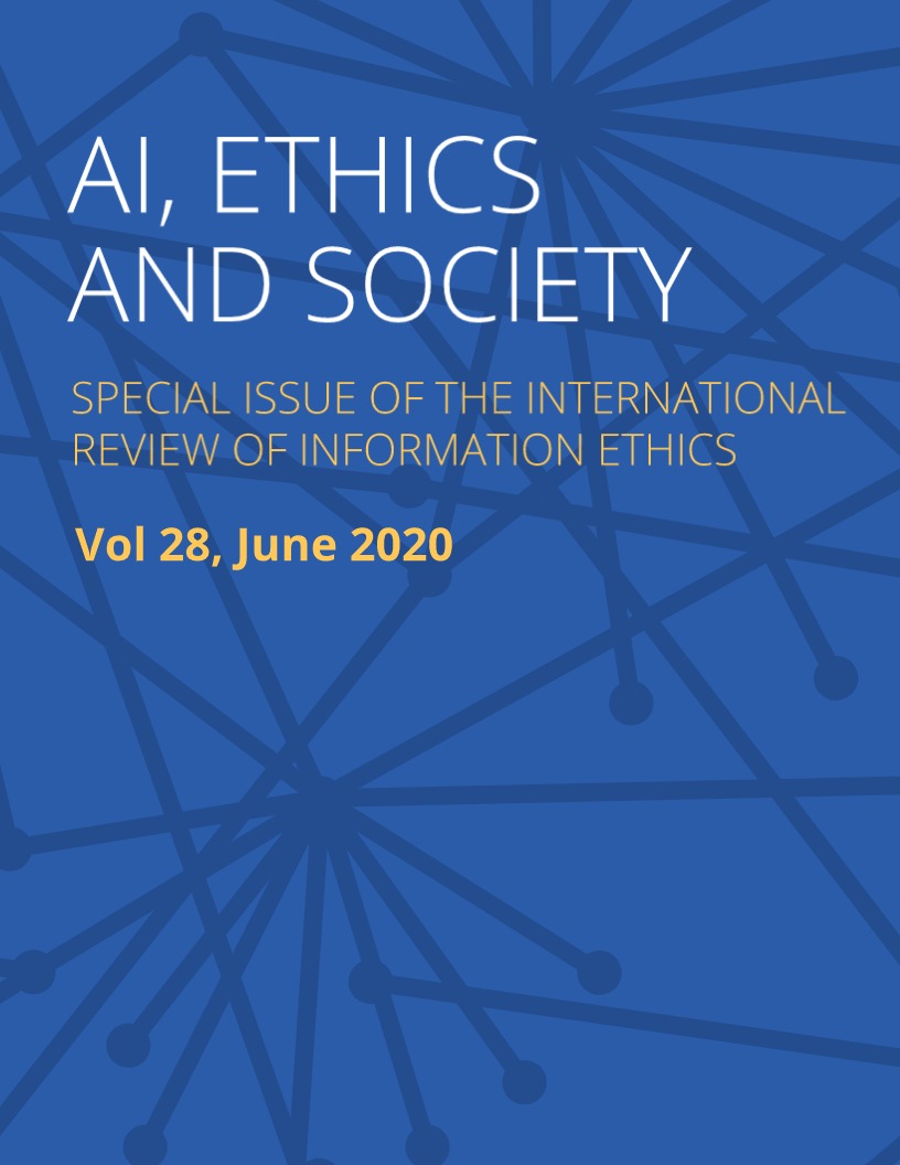 Cover for the AI, Ethics and Society special issue of the International Review of Information Ethics